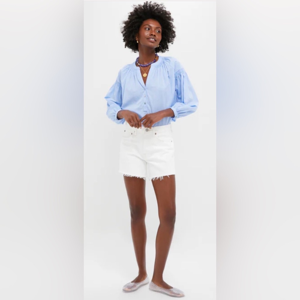 TUCKERNUCK Ashton Chambray Top with Band Collar & Popover Top, Buttons, S, NWT - Picture 6 of 9
